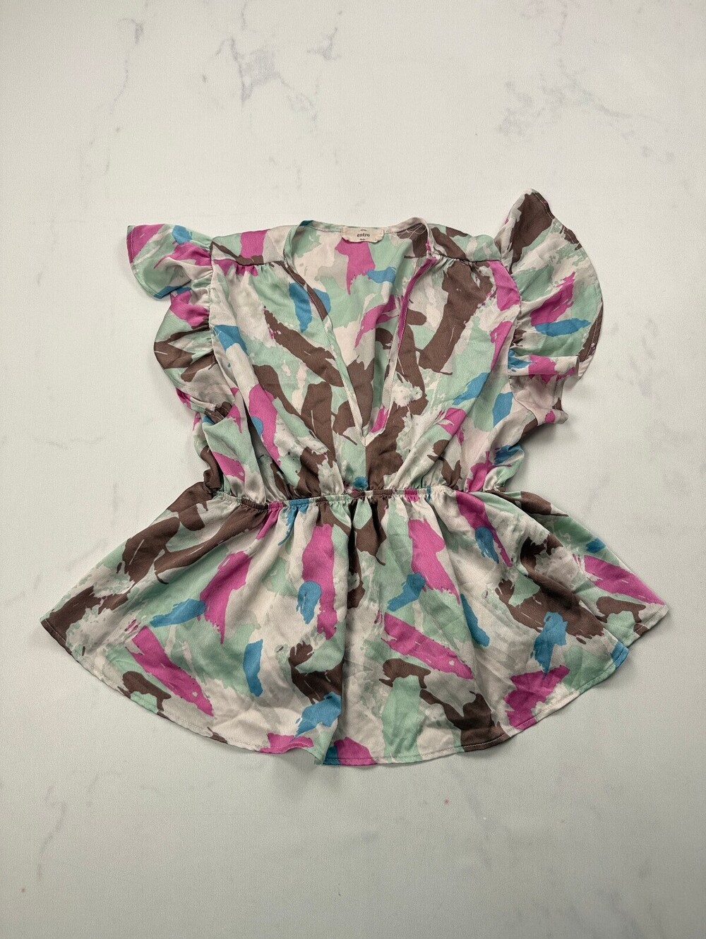 Entro Printed Blouse Multi Contemporary Statement Style - Girls